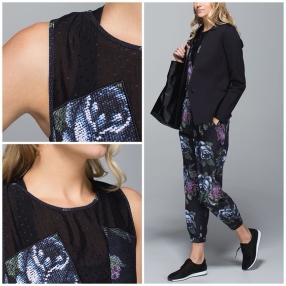 Rare Lululemon Party Onesie Garden Party Smooth Silver Multi Jumpsuit Sz 4 - Picture 2 of 14